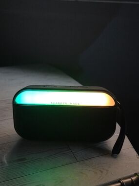 Sharper Image Black Portable Speaker with Multicolor LED Bar